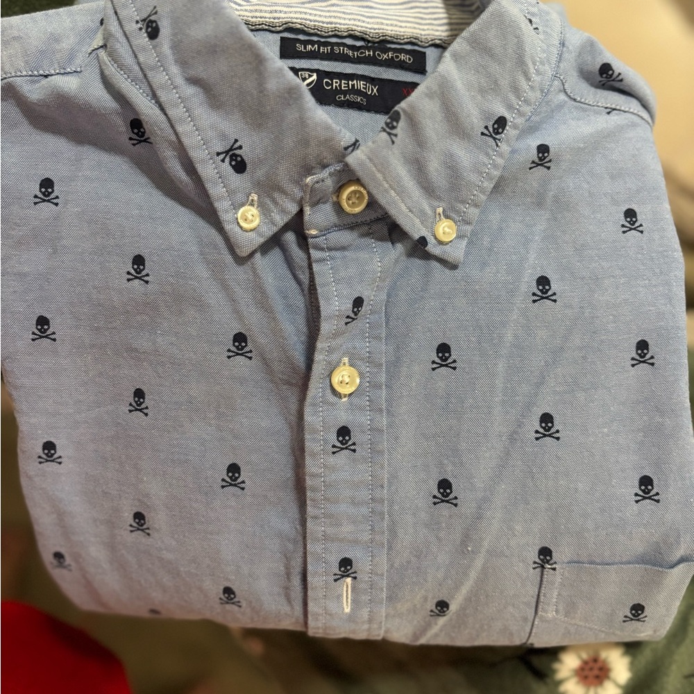 Daniel Cremieux Gray Skull Print Shirt